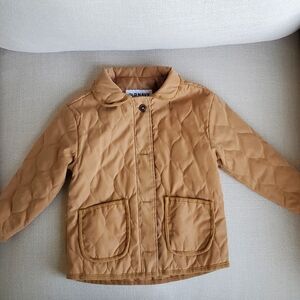 Water-Resistant Button-Front Quilted Jacket in Acacia